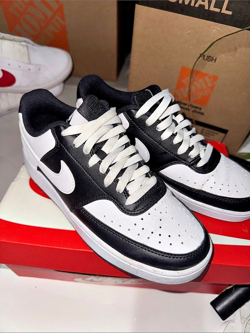 Nike Court Vision Low Next Nature Black & White Sneakers